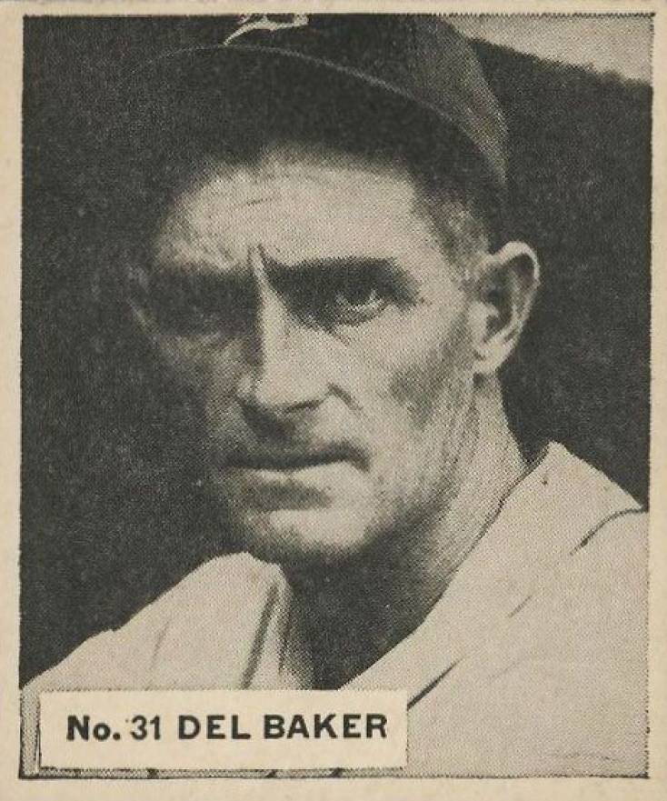 1936 Goudey World Wide Gum  Del Baker #31 Baseball Card