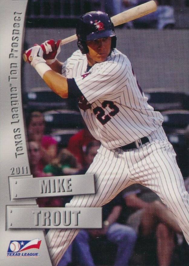 2011 Grandstand Texas League Top Prospects Mike Trout # Baseball Card