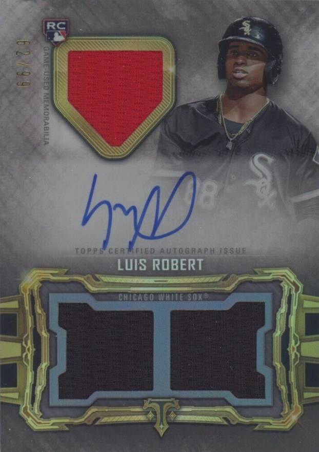 2020 Topps Triple Threads Rookie and Future Phenom Autograph Relics Luis Robert #LR Baseball Card