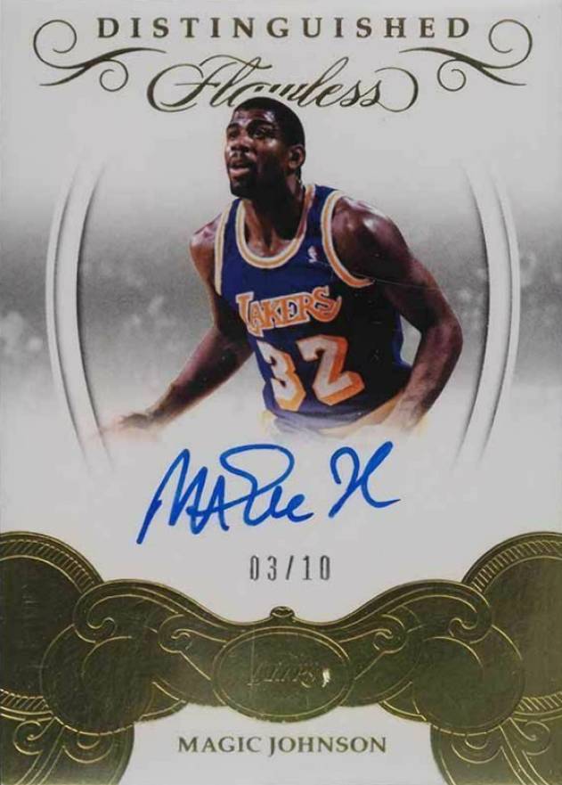 2017 Panini Flawless Distinguished Autographs Magic Johnson #MJ Basketball Card