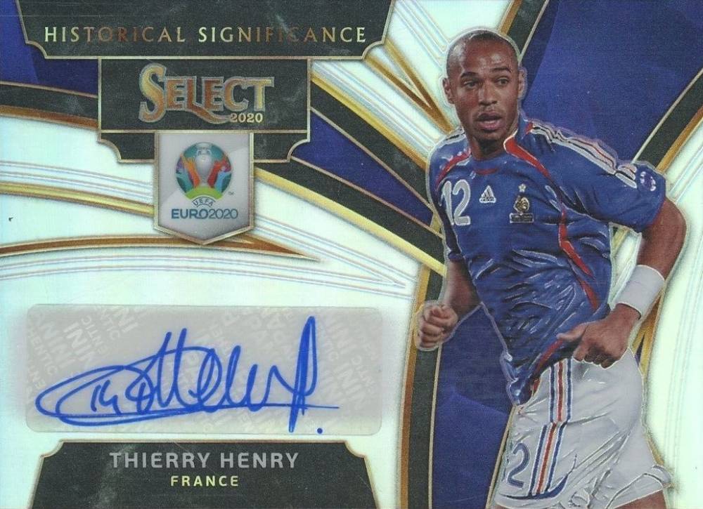 2020 Panini Select UEFA Euro Historical Significance Autographs Thierry Henry #HSTH Soccer Card