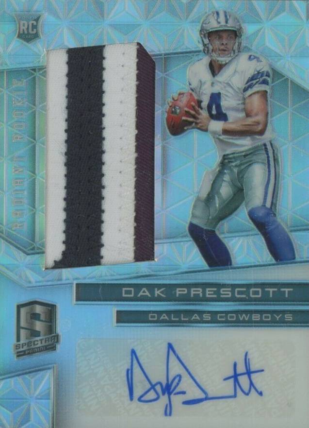 2016 Panini Spectra Radiant Rookie Patch Signatures Dak Prescott #DP Football Card