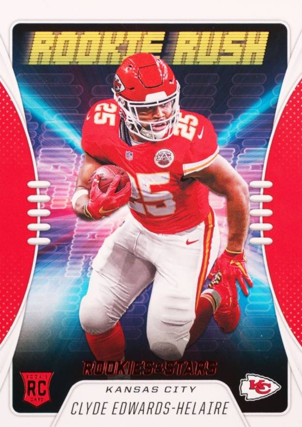 2020 Panini Rookies & Stars Rookie Rush Clyde Edwards-Helaire #RR11 Football Card