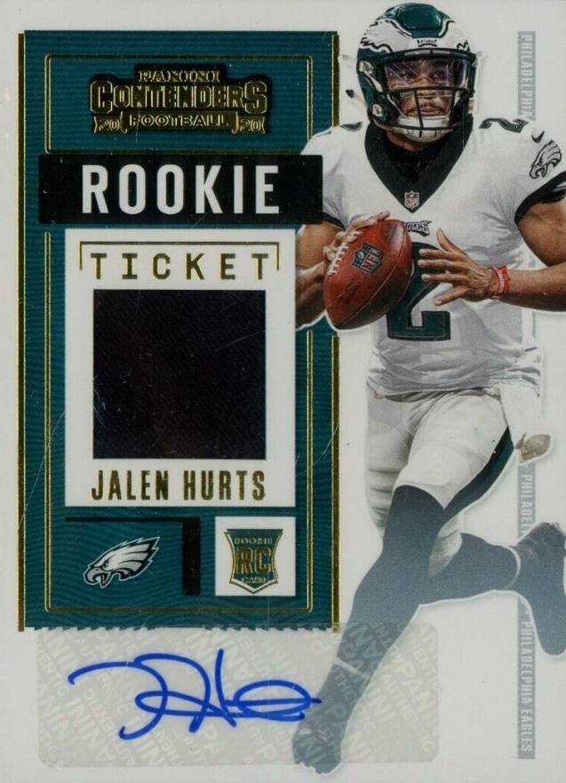 2020 Panini Contenders Rookie Ticket Swatches Jalen Hurts #JHU Football Card