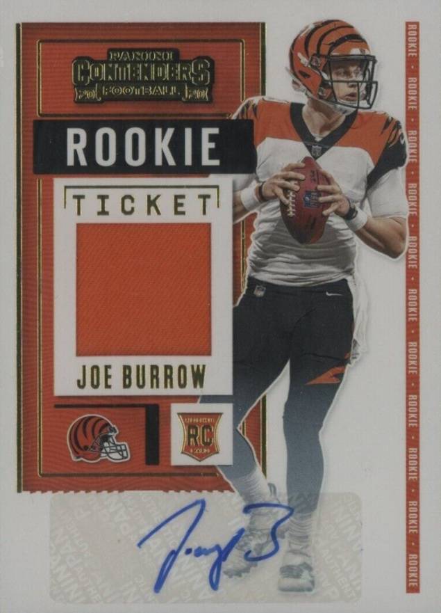 2020 Panini Contenders Rookie Ticket Swatches Joe Burrow #JBU Football Card