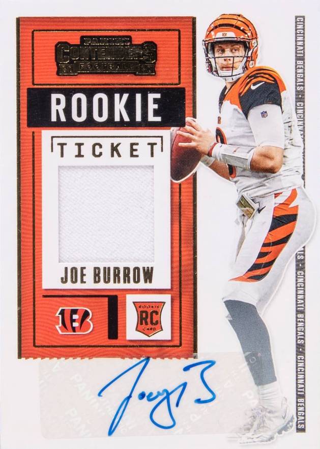 2020 Panini Contenders Rookie Ticket Swatches Joe Burrow #JBU Football Card