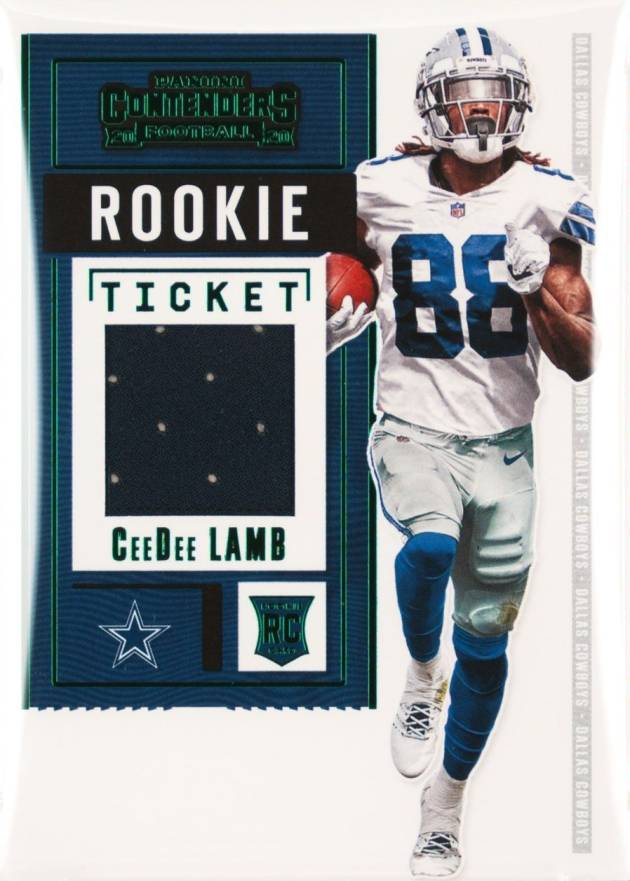 2020 Panini Contenders Rookie Ticket Swatches Ceedee Lamb #CDL Football Card