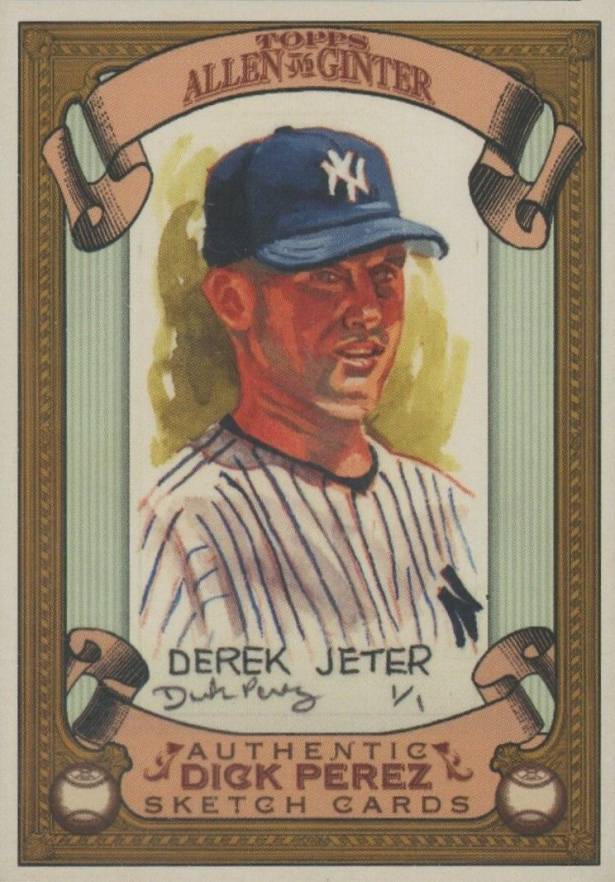 2007 Topps Allen & Ginter Perez Sketch Card Derek Jeter #19 Baseball Card