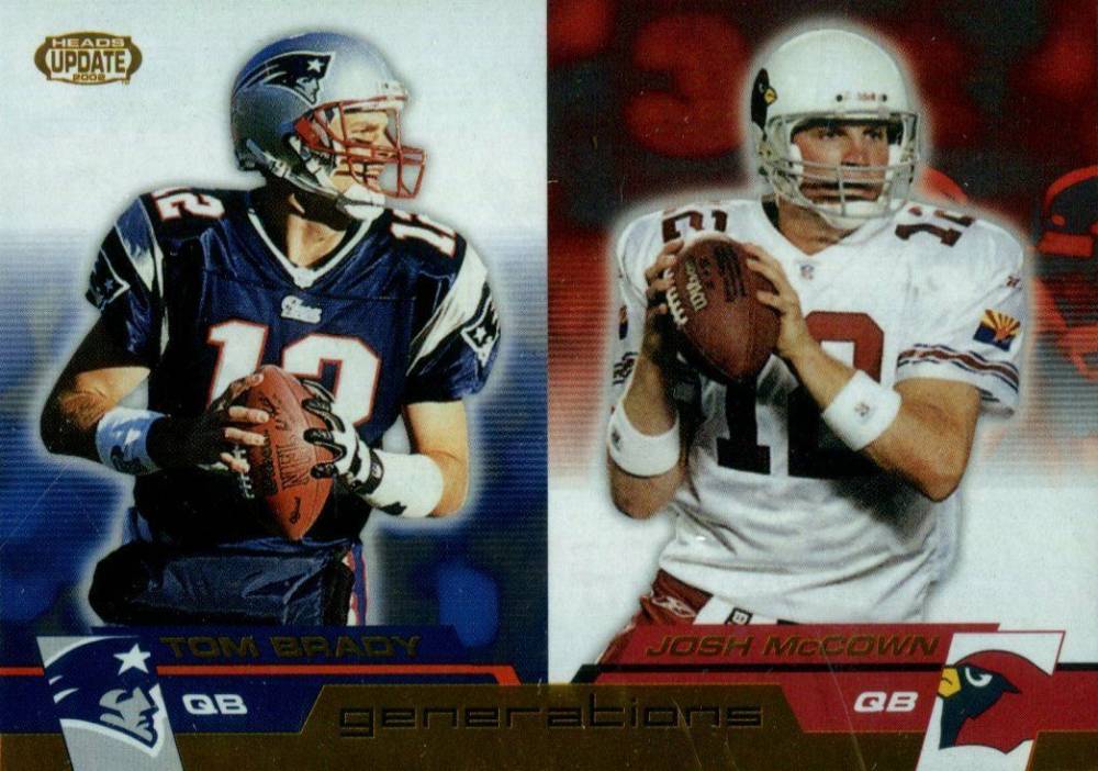 2002 Pacific Heads Up Generations Josh McCown/Tom Brady #8 Football Card