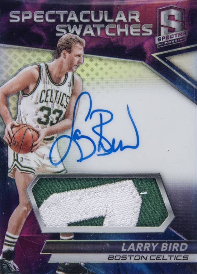 2016 Panini Spectra Spectacular Swatches Autograph Larry Bird #SSLBD Basketball Card