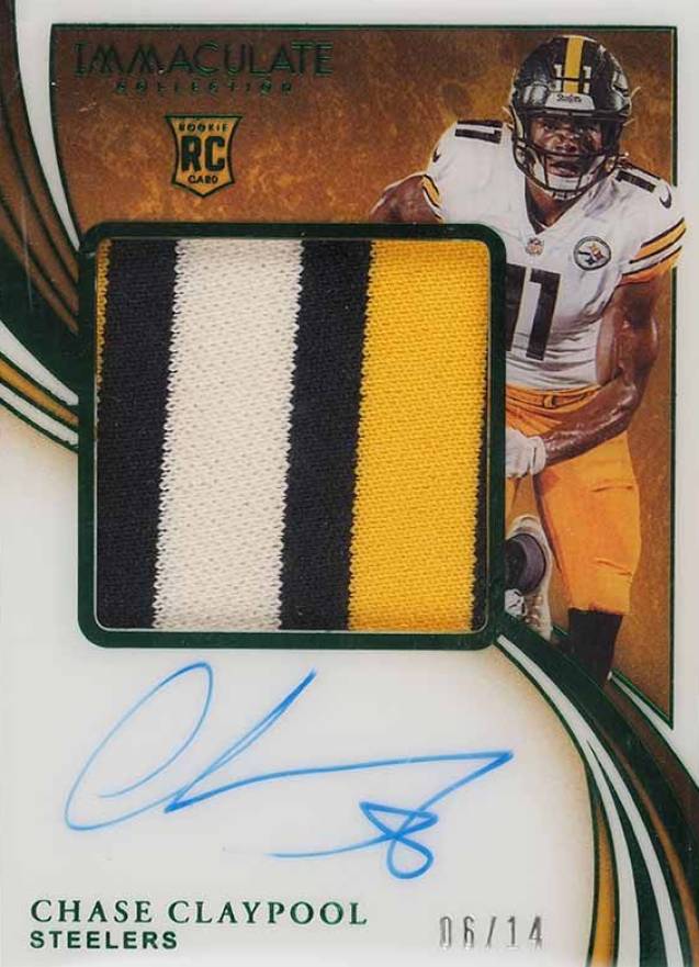 2020 Panini Immaculate Collection Premium Patch Rookie Autographs Chase Claypool #PPRCCL Football Card