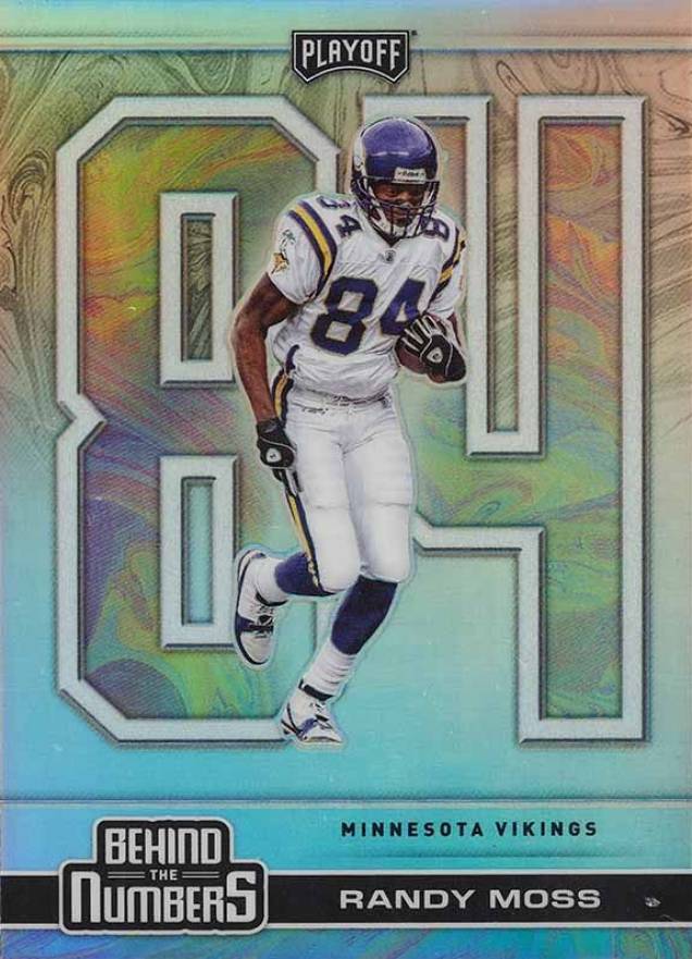 2020 Panini Playoff Behind the Numbers Randy Moss #BTN12 Football Card