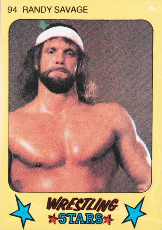 1986 Monty Gum Wrestling Stars Hand Cut Randy Savage #94 Other Sports Card