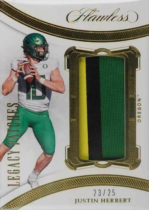 2020 Panini Flawless Collegiate Legacy Patches Justin Herbert #7 Football Card