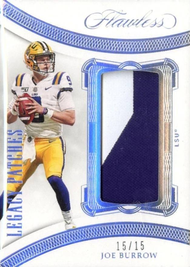 2020 Panini Flawless Collegiate Legacy Patches Joe Burrow #10 Football Card