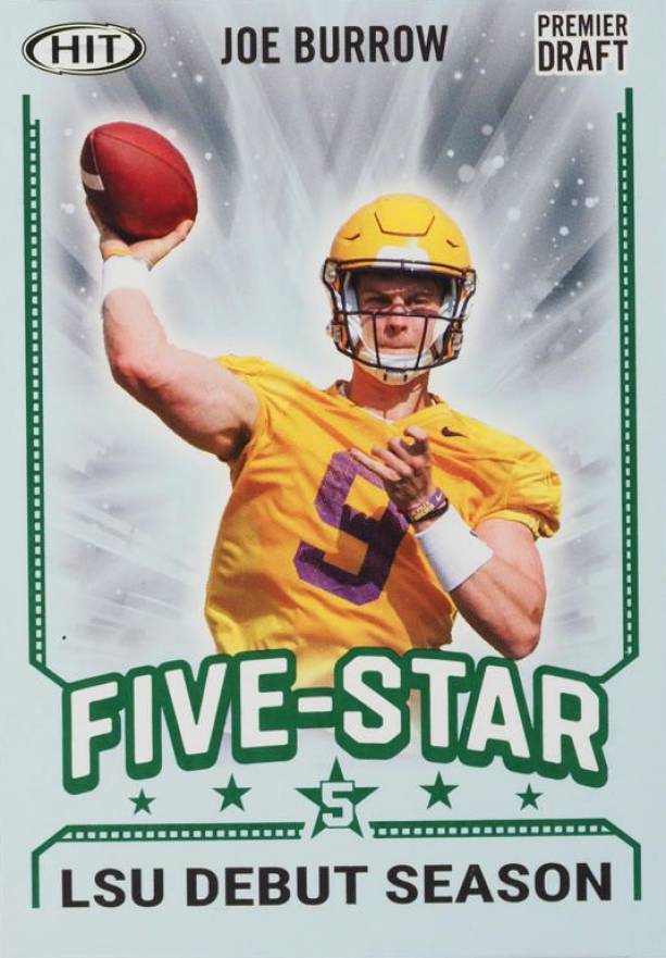 2020 SAGE Hit Premier Draft Joe Burrow #91 Football Card