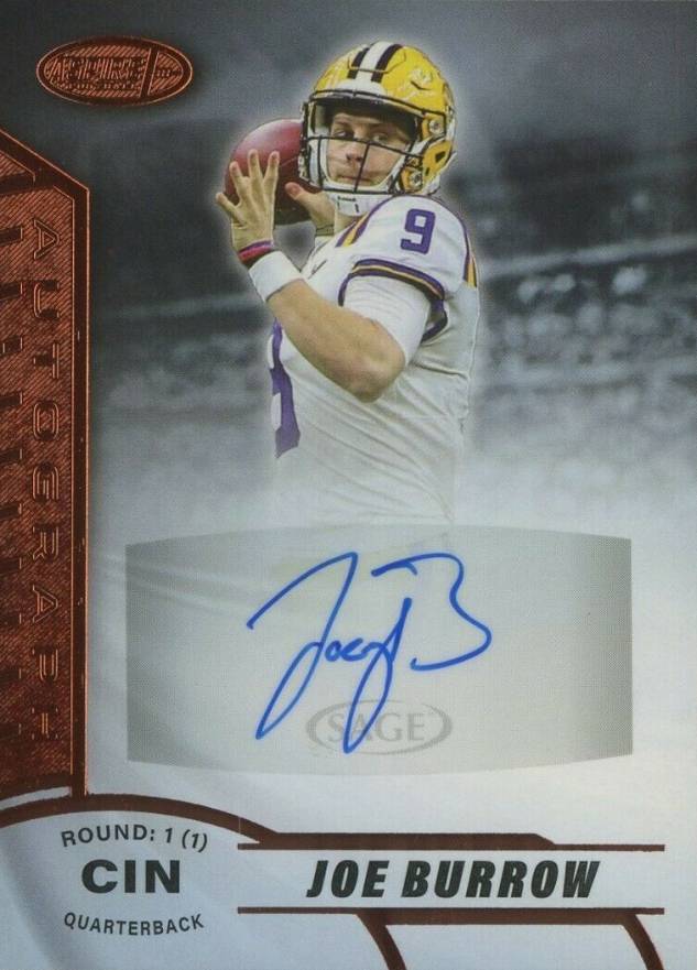 2020 SAGE Aspire Autographs Joe Burrow #ASP11 Football Card