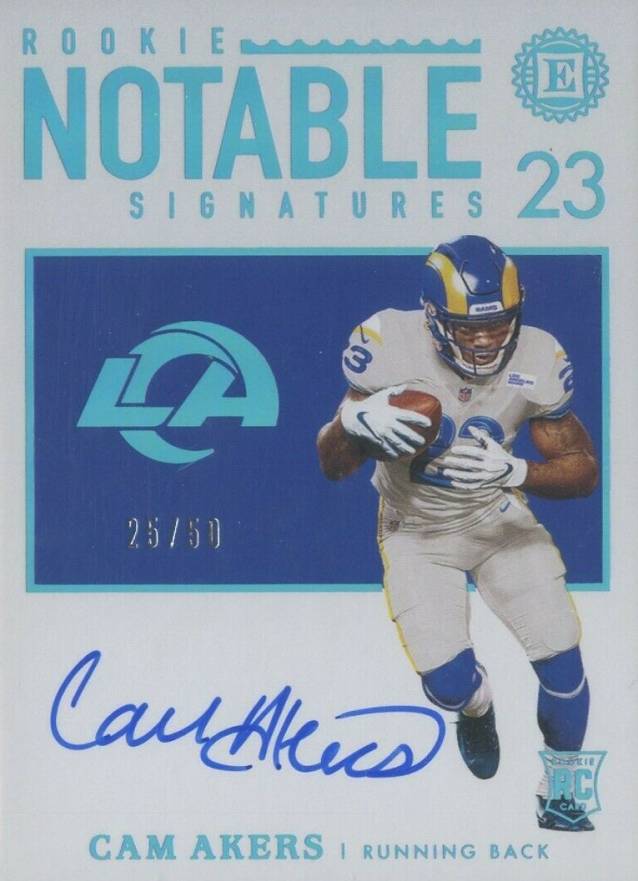 2020 Panini Encased Rookie Notable Signatures Cam Akers #CA Football Card