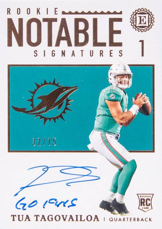 2020 Panini Encased Rookie Notable Signatures Tua Tagovailoa #TT Football Card