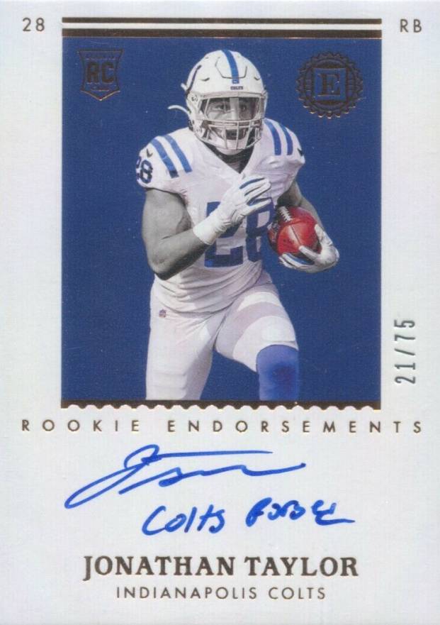 2020 Panini Encased Rookie Endorsements Jonathan Taylor #REJT Football Card