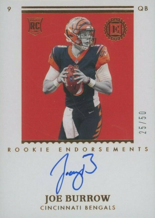 2020 Panini Encased Rookie Endorsements Joe Burrow #REJB Football Card