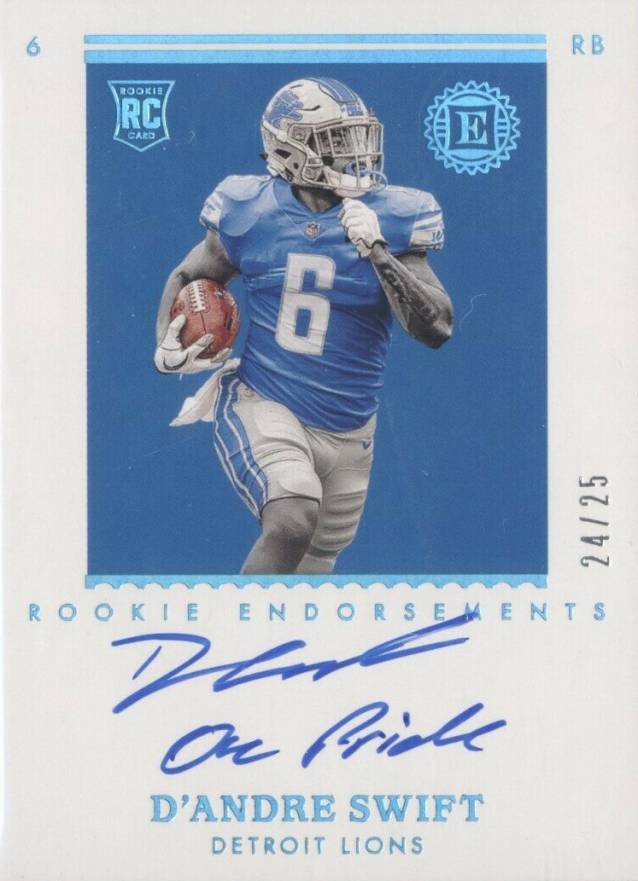 2020 Panini Encased Rookie Endorsements D'Andre Swift #REDS Football Card