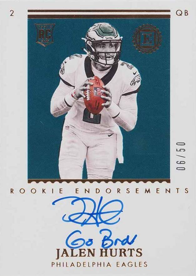 2020 Panini Encased Rookie Endorsements Jalen Hurts #REJU Football Card