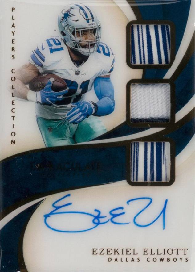 2019 Panini Immaculate Collection Players Collection Jersey Autograph Ezekiel Elliott #EEL Football Card