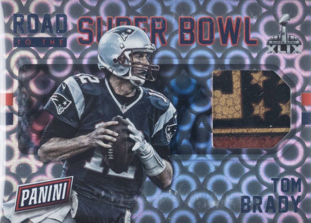 2015 Panini Father's Day Road to Super Bowl Memorabilia Tom Brady #15 Football Card