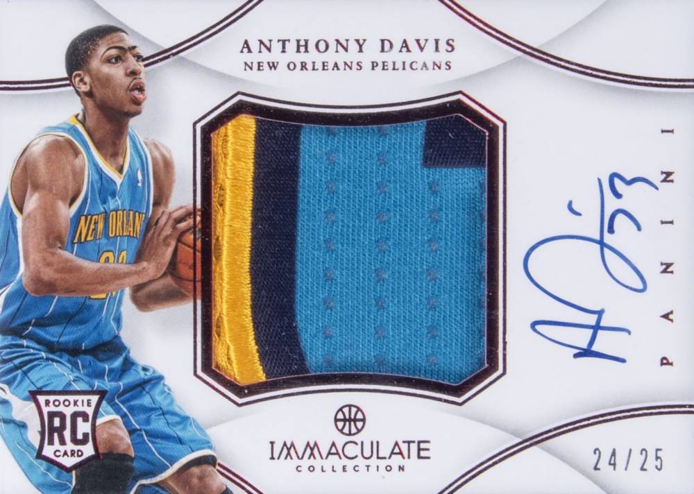 2012 Panini Immaculate Collection Premium Patches Autograph Anthony Davis #PP-AD Basketball Card