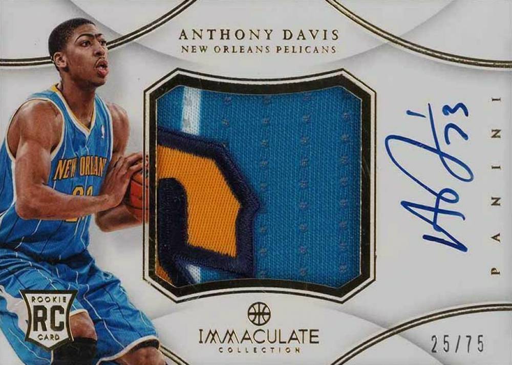 2012 Panini Immaculate Collection Premium Patches Autograph Anthony Davis #PP-AD Basketball Card