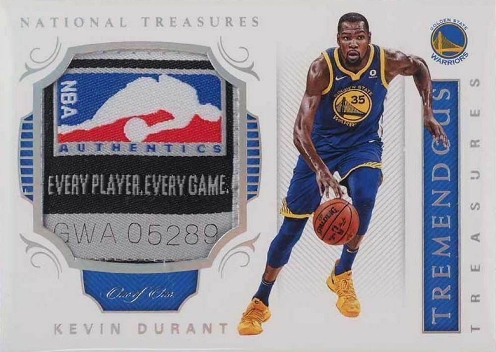 2017 Panini National Treasures Tremendous Treasures Relics Kevin Durant #4 Basketball Card