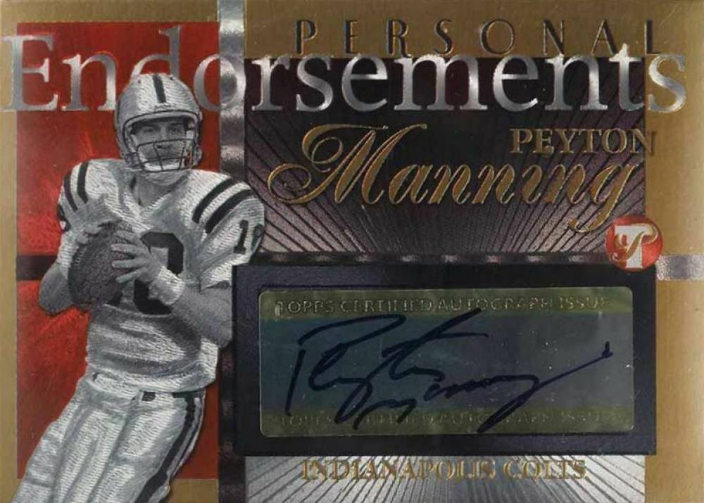 2004 Topps Pristine Personal Endorsements Peyton Manning #PE-PM Football Card