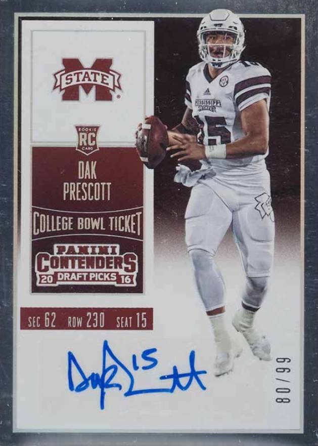 2016 Panini Contenders Draft Picks Dak Prescott #125 Football Card