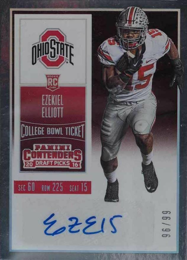 2016 Panini Contenders Draft Picks Ezekiel Elliott #105 Football Card