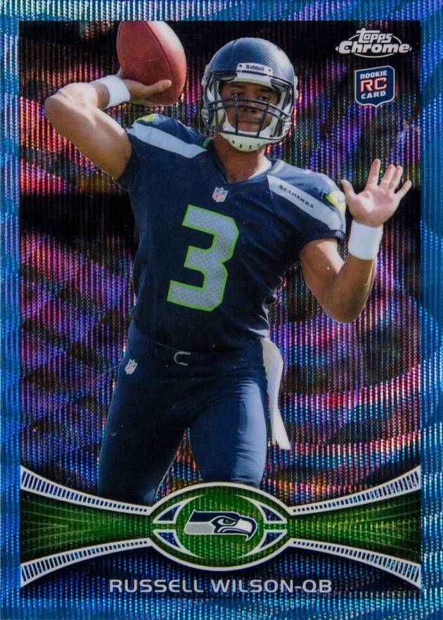 2012 Topps Chrome Blue Wave Refractor Russell Wilson #BW-40 Football Card