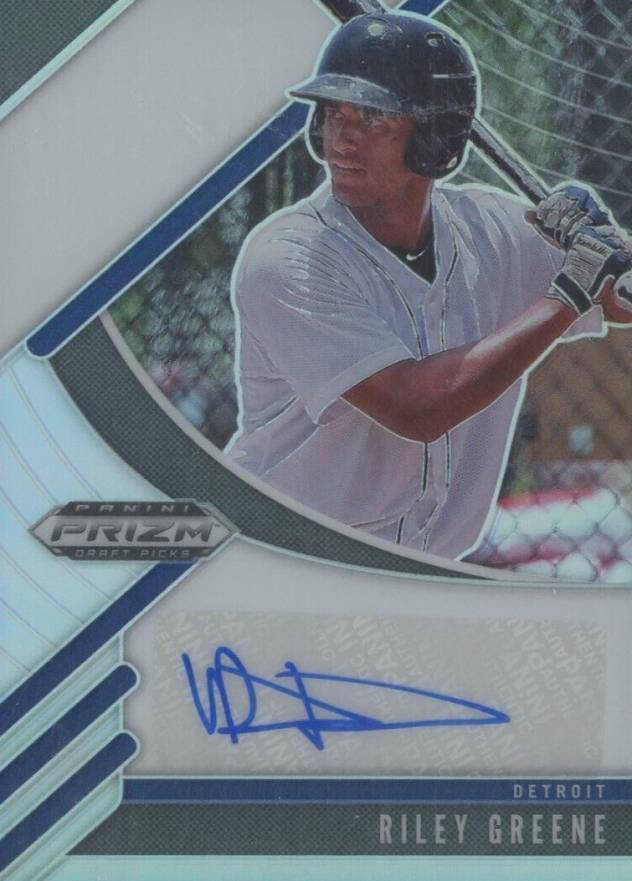 2020 Panini Prizm Draft Picks Autographs Riley Greene #ARG Baseball Card