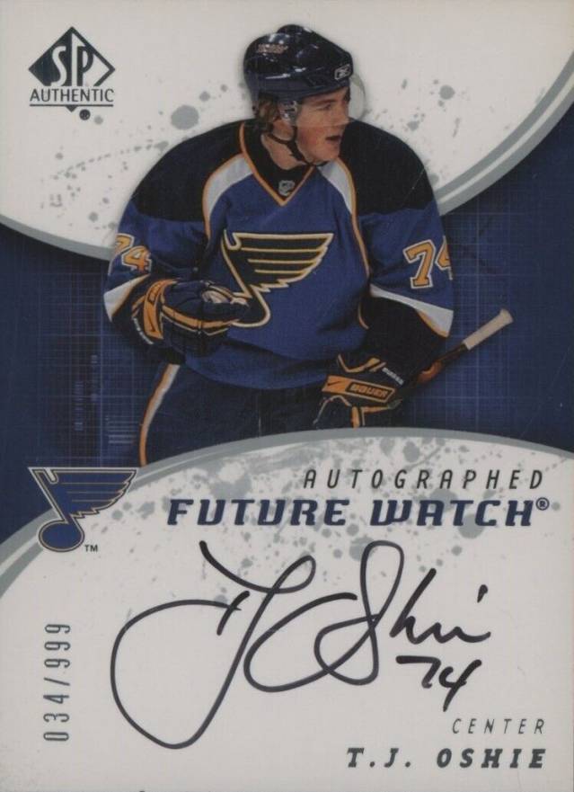 2008 SP Authentic T.J. Oshie #243 Hockey Card