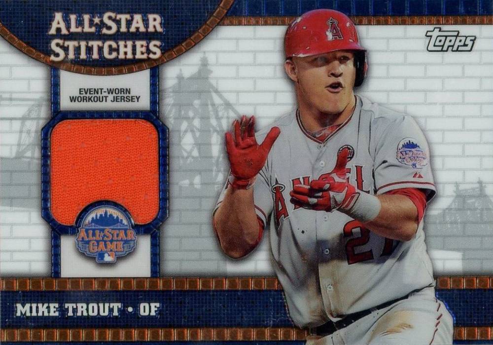 2013 Topps Update All-Star Stitches Mike Trout #ASRMT Baseball Card