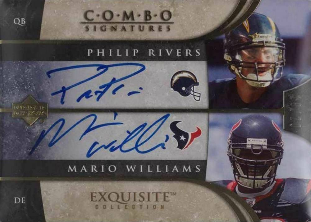 2006 Upper Deck Exquisite Collection Signature Duals Philip Rivers/Mario Williams #ECSRW Football Card