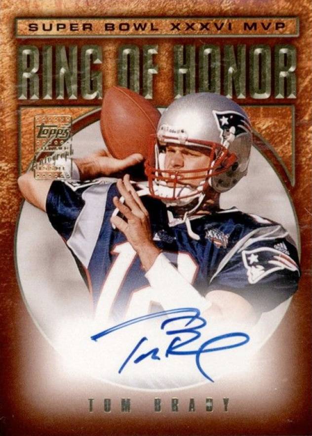 2002 Topps Ring of Honor-Autographed Tom Brady #RHTBR Football Card