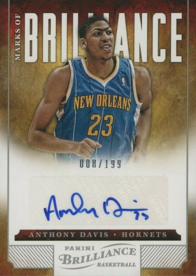 2012 Panini Brilliance Marks of Brilliance Autographs Anthony Davis #101 Basketball Card