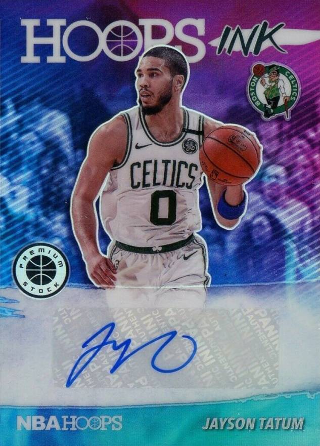 2019 Panini Hoops Premium Stock Hoops Ink Jayson Tatum #JTA Basketball Card