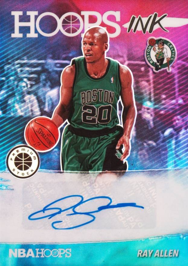 2019 Panini Hoops Premium Stock Hoops Ink Ray Allen #RAY Basketball Card