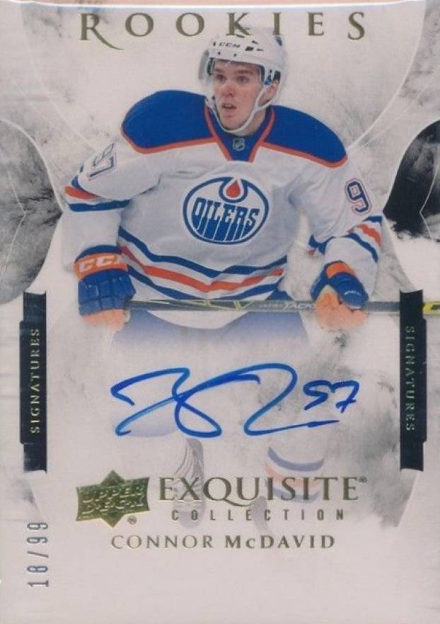 2015 Upper Deck Ice Exquisite Collection Signature Rookie Preview Connor McDavid #CM Hockey Card