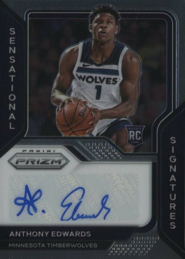 2020 Panini Prizm Sensational Signatures Anthony Edwards #SSAEW Basketball Card