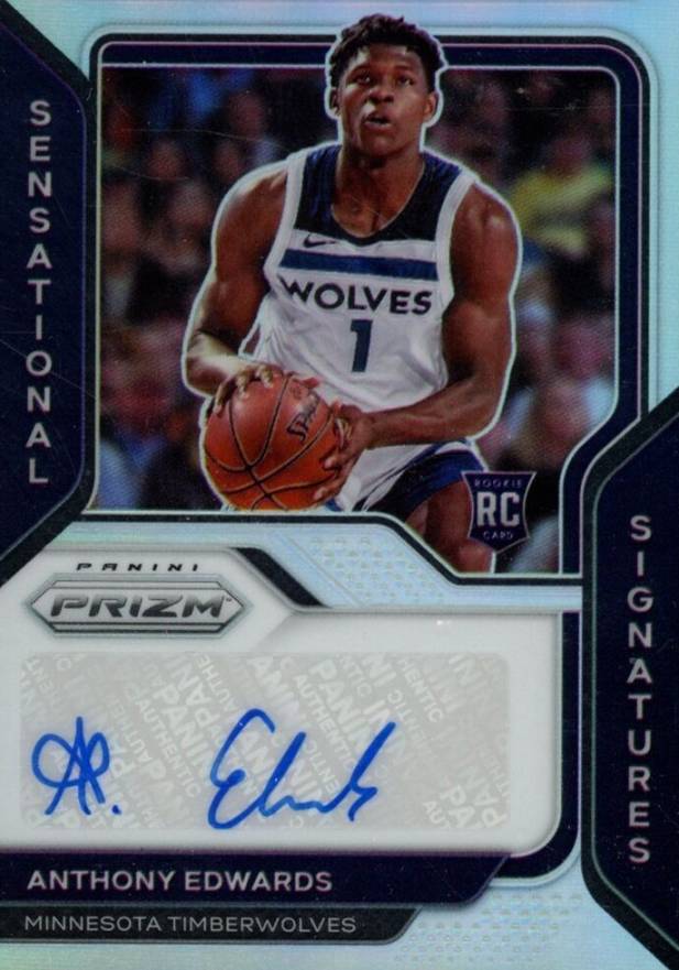 2020 Panini Prizm Sensational Signatures Anthony Edwards #SSAEW Basketball Card