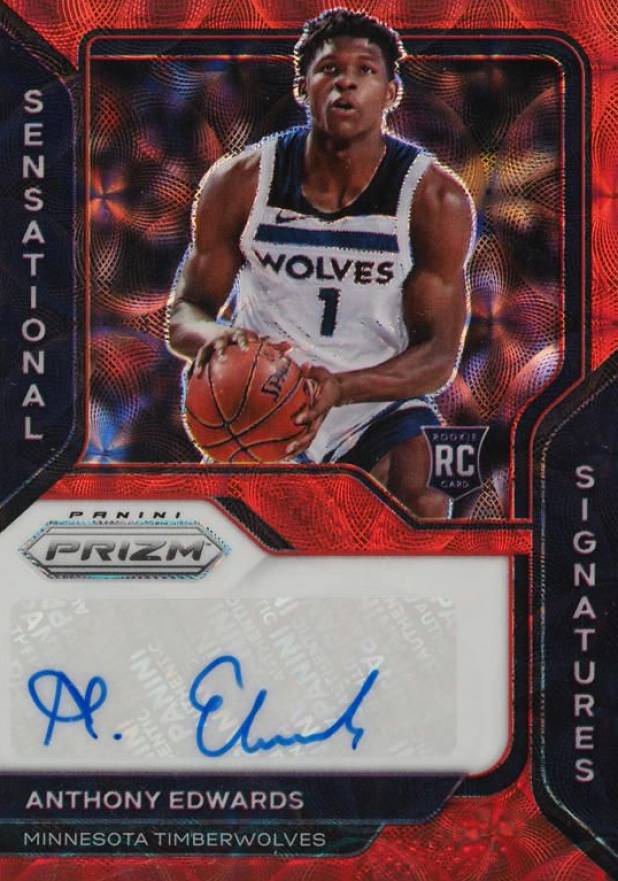 2020 Panini Prizm Sensational Signatures Anthony Edwards #SSAEW Basketball Card