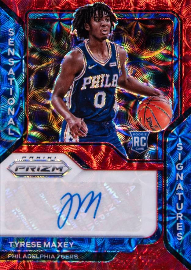 2020 Panini Prizm Sensational Signatures Tyrese Maxey #SSTMX Basketball Card