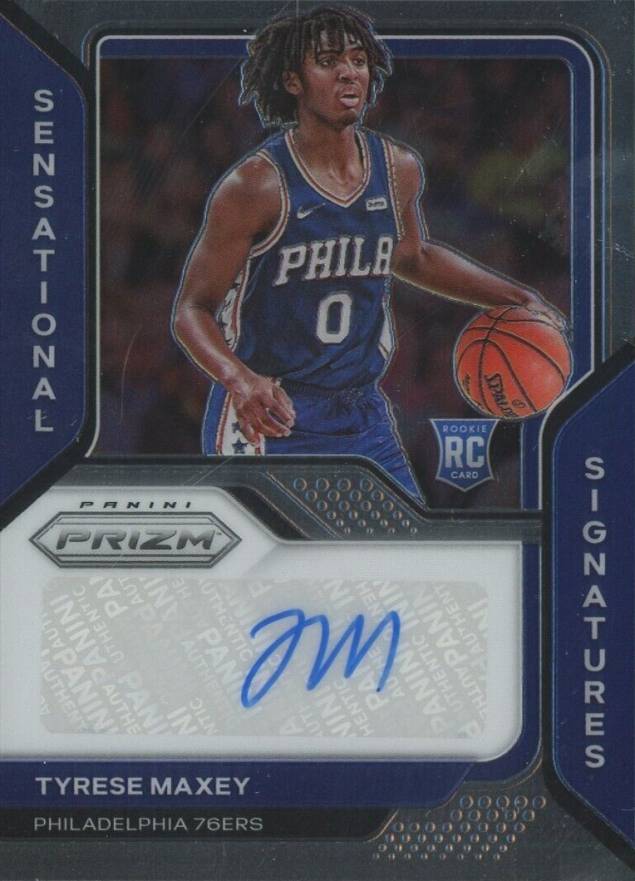 2020 Panini Prizm Sensational Signatures Tyrese Maxey #SSTMX Basketball Card